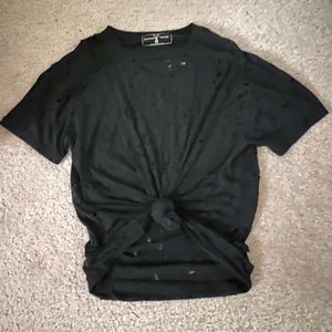 American Vintage Black Distressed Tee